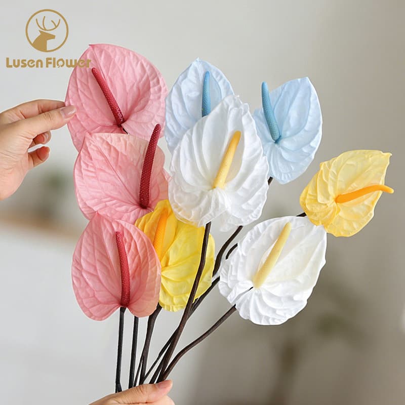 Anthurium eternal flower home decoration photography props wedding flamingo palm handmade flower arrangement with leaf plant landscaping