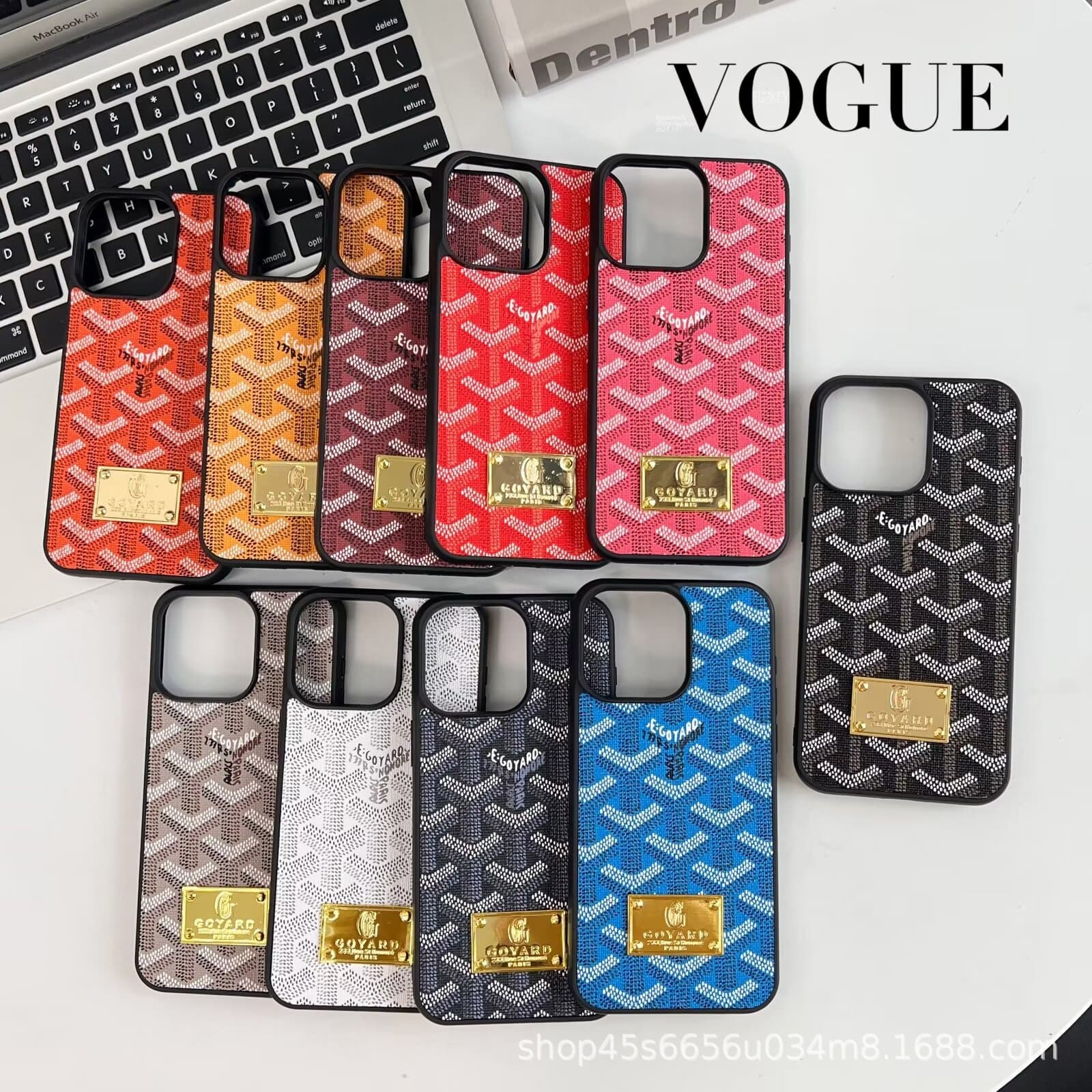 Premium Dog Tooth Apple iPhone 16 Pro Max Leather Case for 15/14/13/12/11 Full Coverage Shockproof Cover