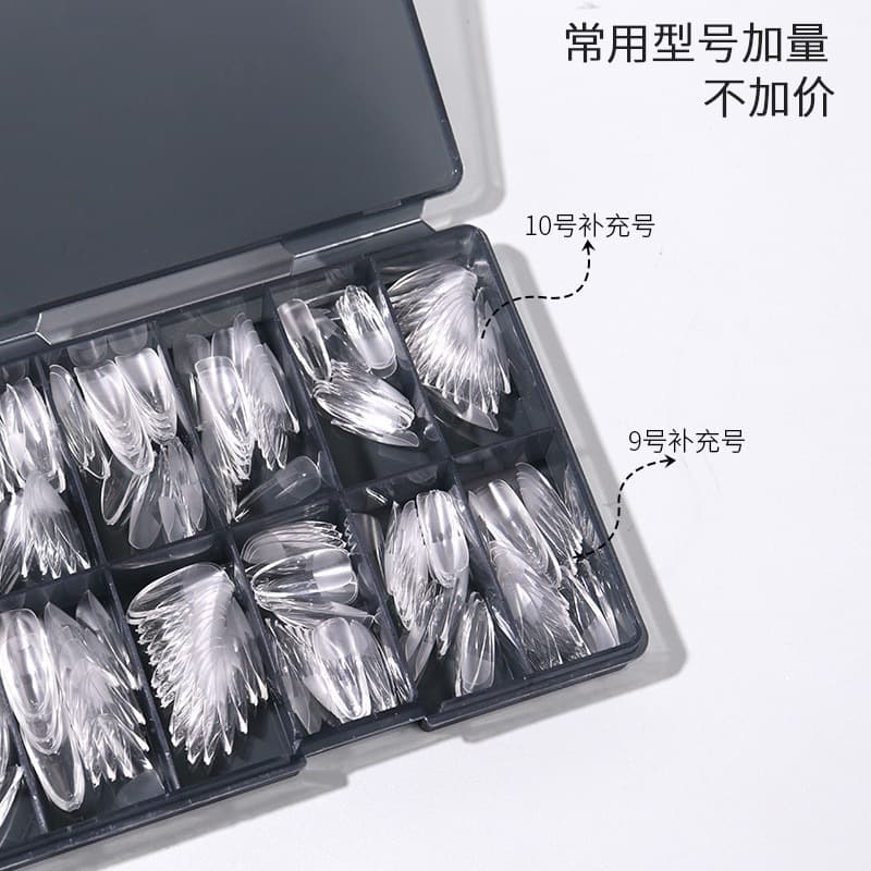 Newly Upgraded Pre-shaped Nail Tips, Semi-Matte, Thickened, Trapezoid and Square Teardrop Shapes, Break-Resistant, Professional Nail Salon Use