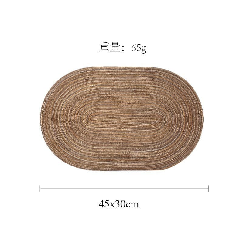 Oval Woven Style Diatomite Kitchen Drying Mat Water-Absorbing Quick-Drying Table Mat Oil-Absorbing Stain-Resistant Non-Slip Table Mat