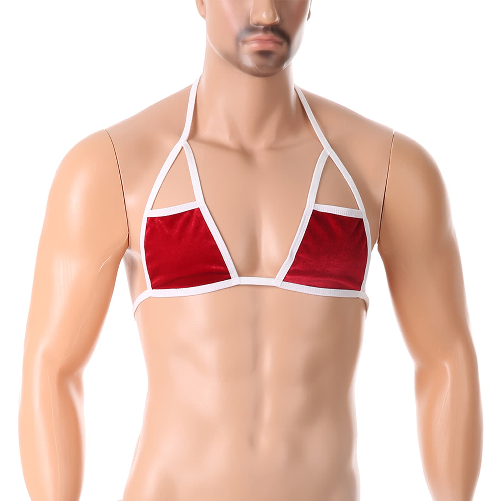 Men's Sexy Christmas Theme Underwear Erotic Bra Sexy Suspenders Adjustable Thin Strap Tank Top Male Underwear