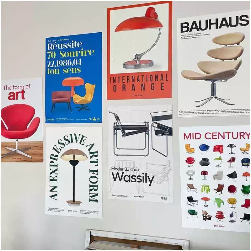 Colorful still life classic Bauhaus Nordic interior abstract ins modern furniture decoration painting core hanging picture poster