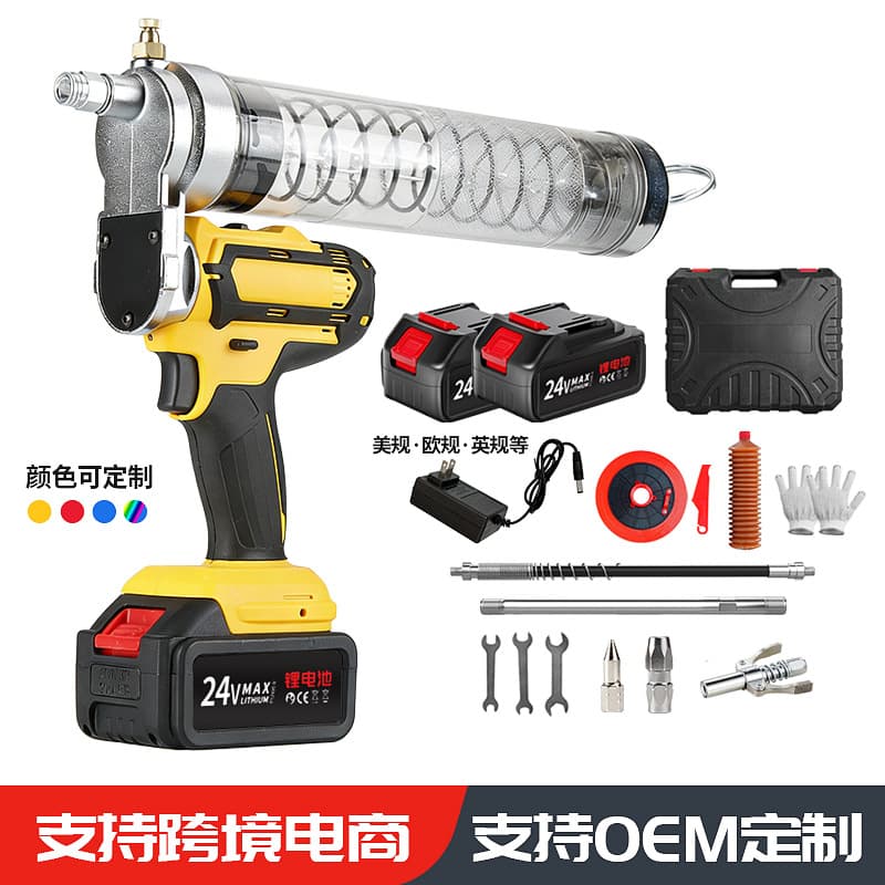 New Electric Grease Gun Lithium Battery Excavator Special Oil Injection Tool Caterpillar High Pressure Manual Automatic Grease Injector