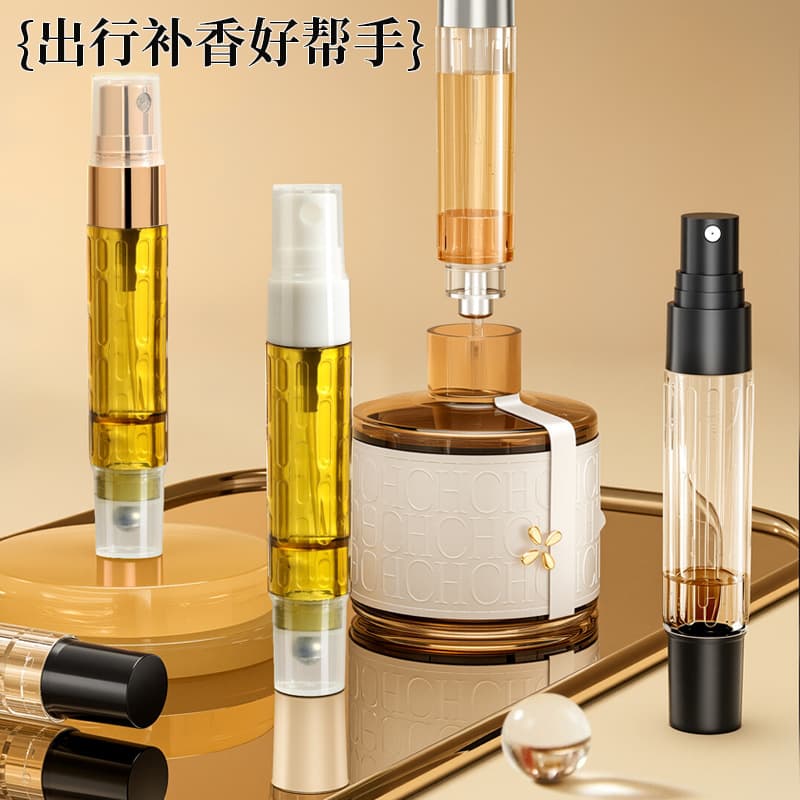 Perfume Refill Bottle Floral Water Roller Bottle Essential Oil Floral Water Roll-On Bottle Dual-Head 2-in-1 Plastic Spray Bottle Empty Bottle