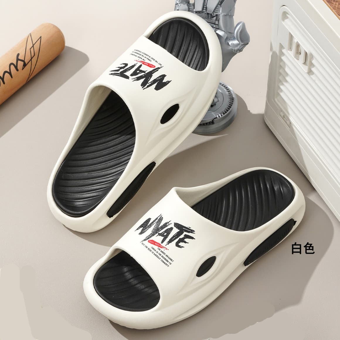 Men's Summer Sandals Indoor Outdoor Beach Sports EVA Soft Sole Non-Slip Fashionable Outdoor Slippers