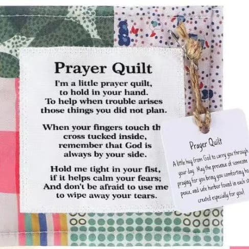 Cross-border New Creative Small Cloth Bag with Cross and Blessing Phrases, Colorful Sewing Prayer Quilt