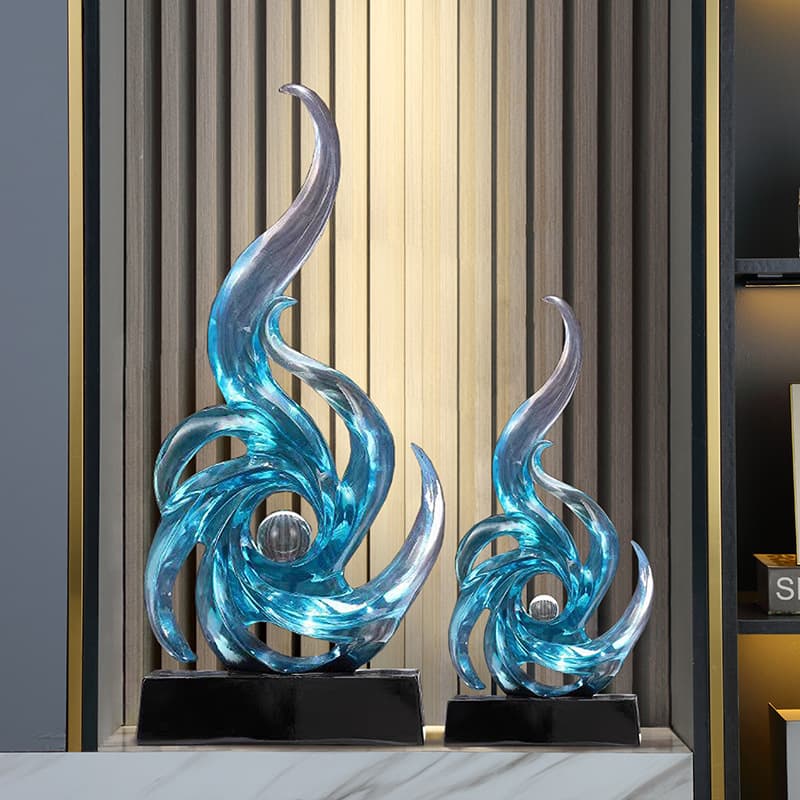 Light Luxury Feng Shui Decorative Ornament for Entryway, Living Room TV Cabinet Side Large Floor Decoration, Housewarming Gift