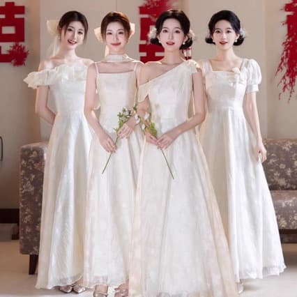 French Bridesmaid Dress 2026 New High-End Niche Sisterhood Wedding Gown Chinese Style Long Dress Wearable Daily