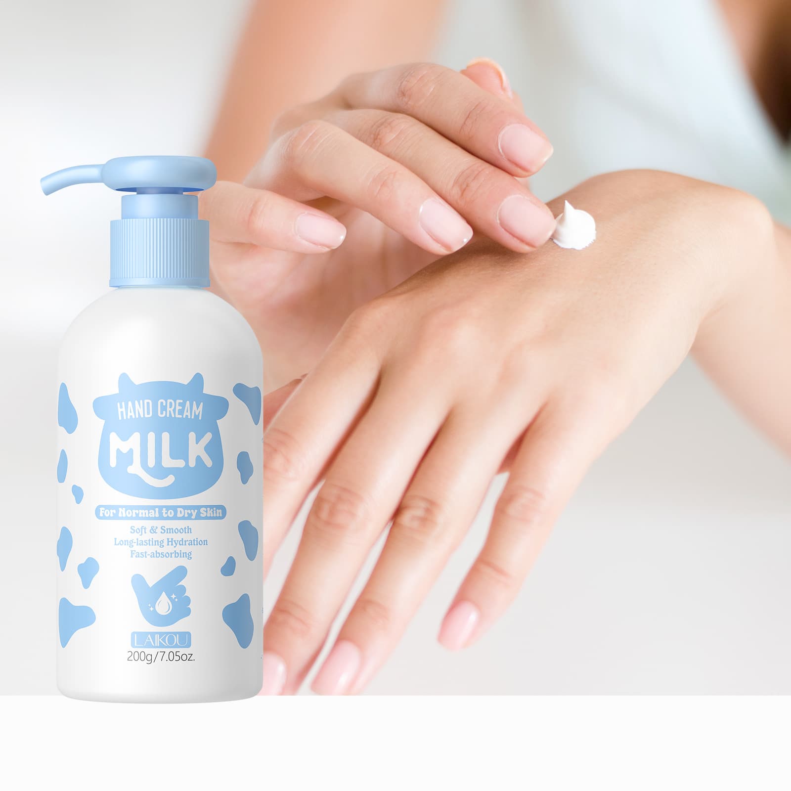 Cross-border LAIKOU Milk Hand Cream Repair Hand Moisturizing 200g Moisturizing Manufacturer Stock FDA Skincare