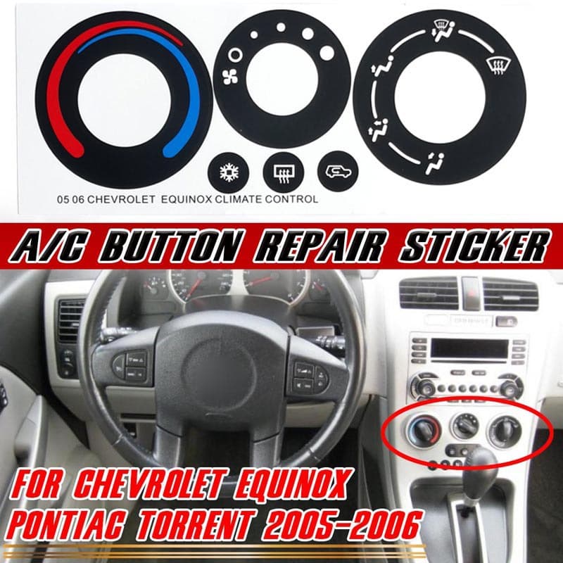 AC Control Button Repair Sticker for 2005-2006 Chevrolet Equinox Pontiac