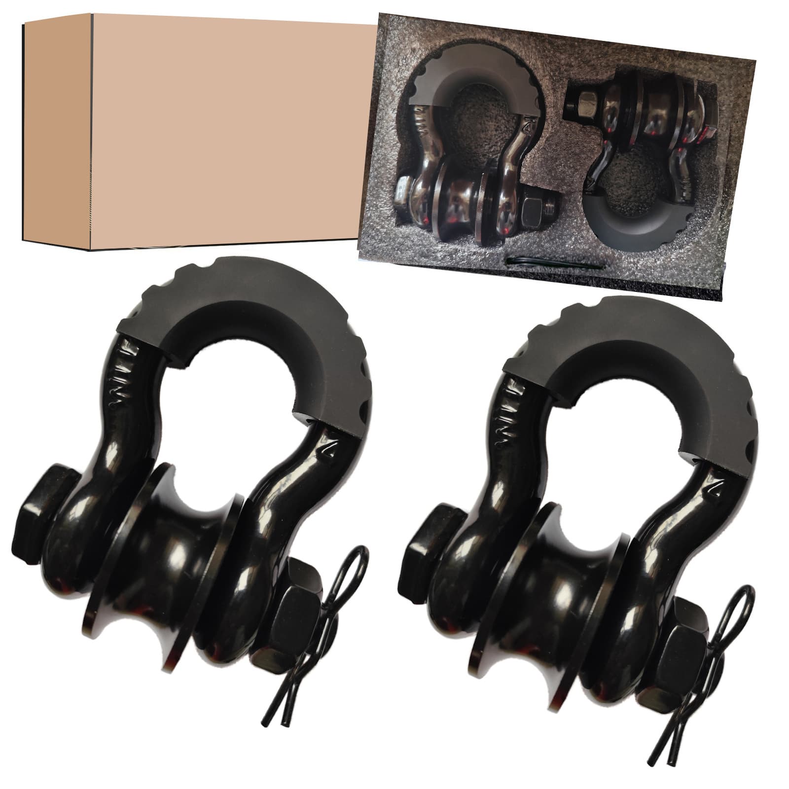 Qingdao Manufacturer Supply 4.75T Off-Road Trailer Hitch with Pulley Forged U-Shackle 3/4 Bow Hook