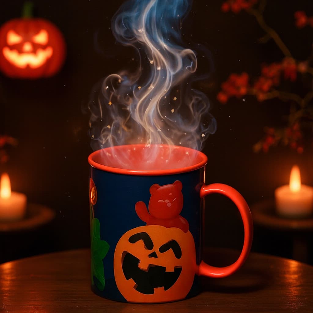 430ML Halloween Ghost Festival PP plastic cup with handle and anti-falling custom milk drink cup for Ghost Festival activities