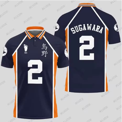 Haikyuu Hinata 10 Cosplay Polo Shirt Summer Short Sleeve Men's Polo Volleyball Uniform