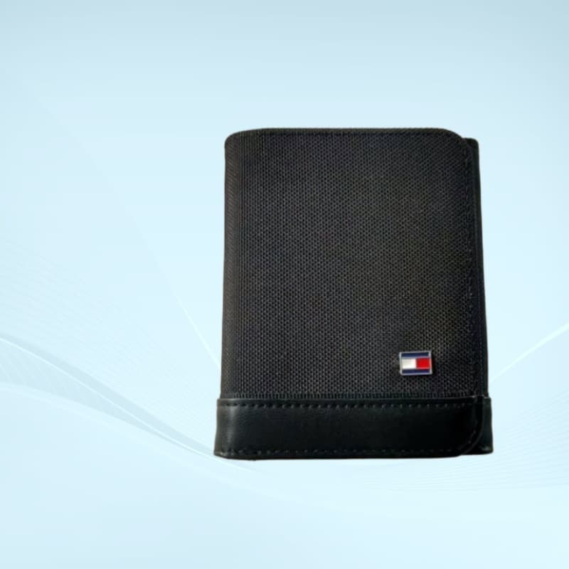 New Men's Money Bag Canvas Three-fold Coin Purse Short ID Bag Multi-card Vertical Paste Thin Wallet