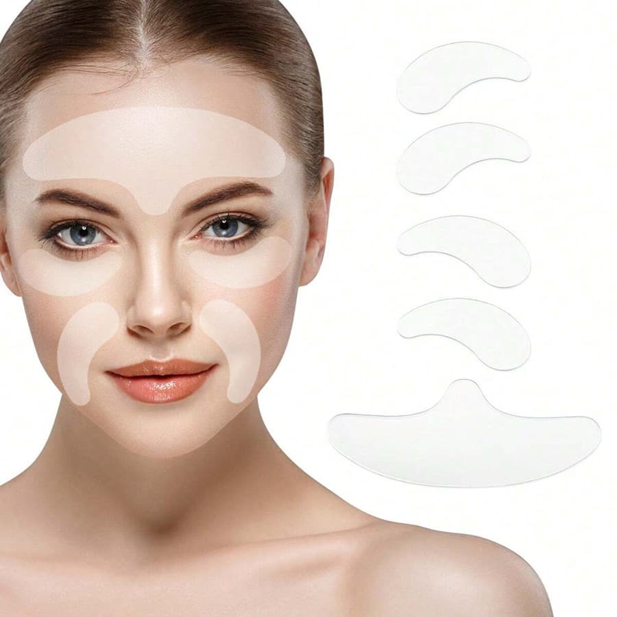 Cross-border Reusable Firming Neck, Eye, and Chest Anti-Wrinkle Patches 11-Piece Set Silicone Wrinkle Prevention Patches