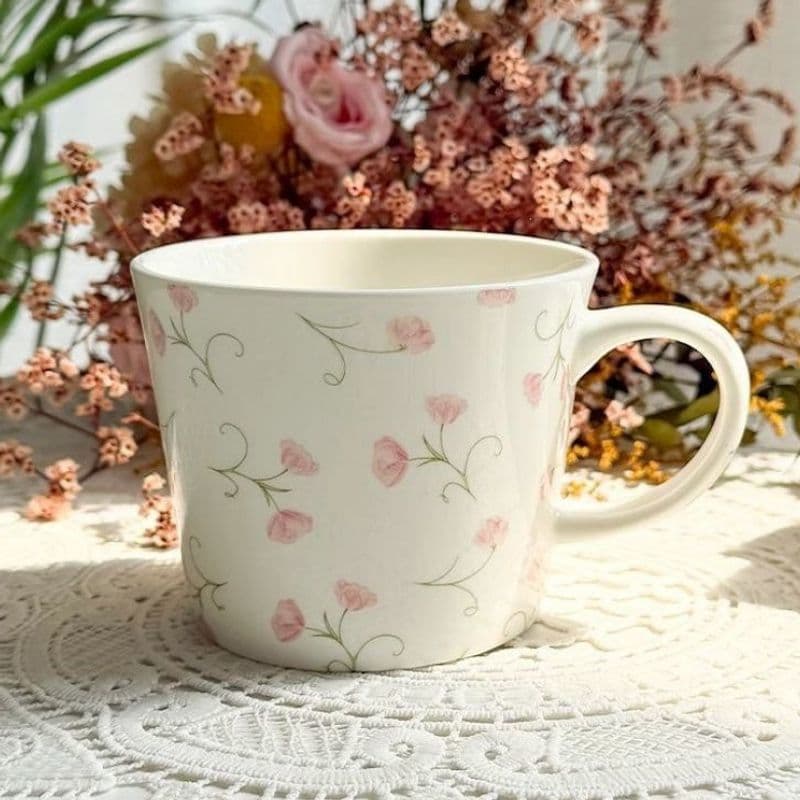 450ML Oatmeal Breakfast Cup Milk Cup Large Capacity Ceramic Cup Microwave Safe Bone China Yogurt Oatmeal Mug