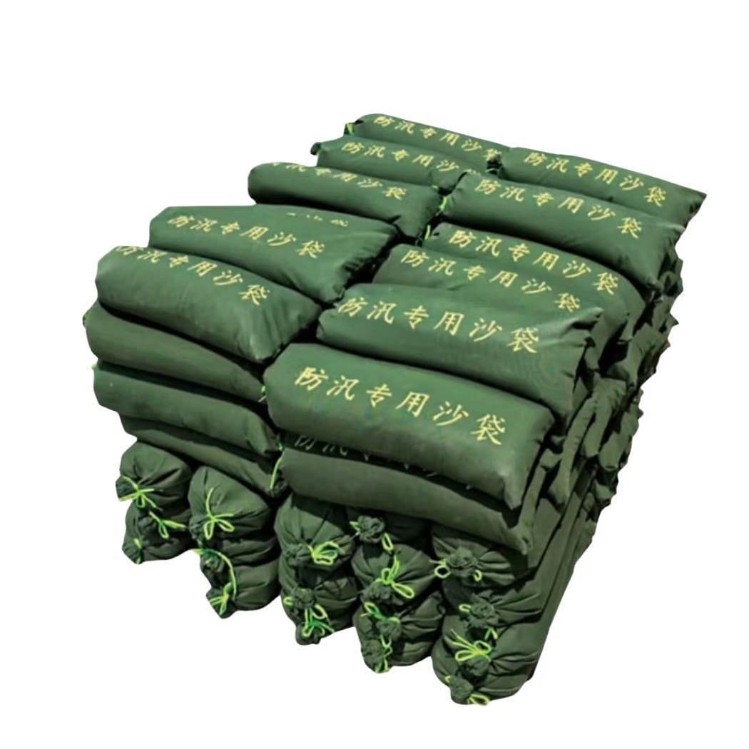 Flood prevention sandbags for property use, thickened canvas sandbags, residential firefighting emergency flood control.