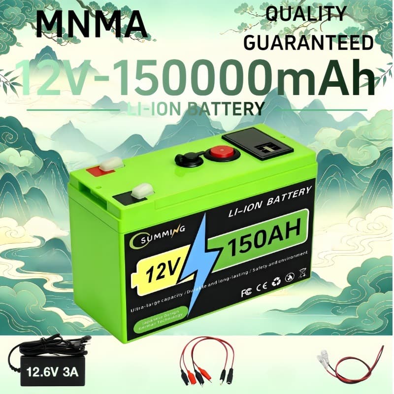 12V 150Ah Portable Rechargeable Battery with USB Power Display Port Multi-Purpose Backup Power Supply Dropshipping