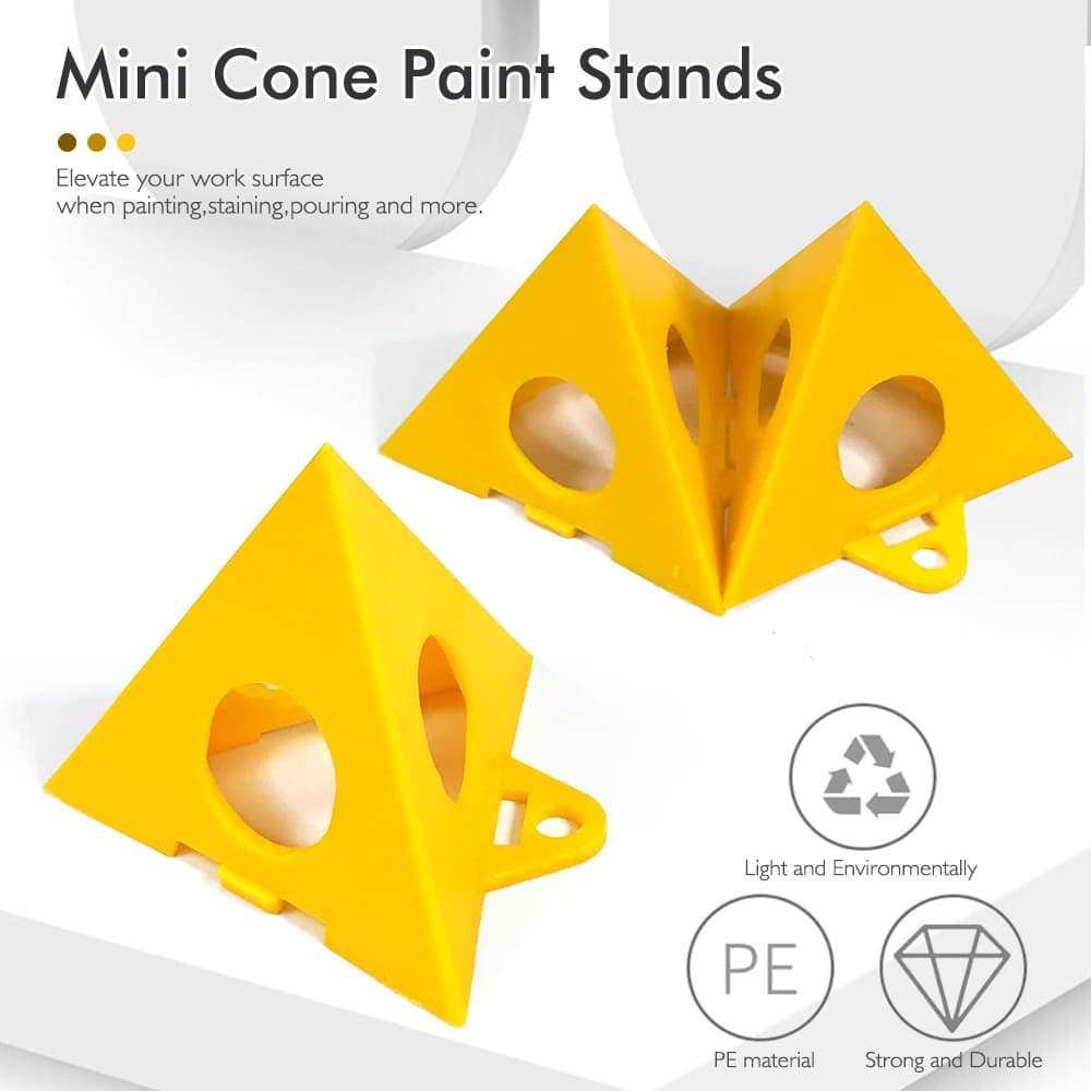Pyramid-shaped triangular spray paint for wooden board support frame feet, plastic cone-shaped woodworking oil, multiple colors available.