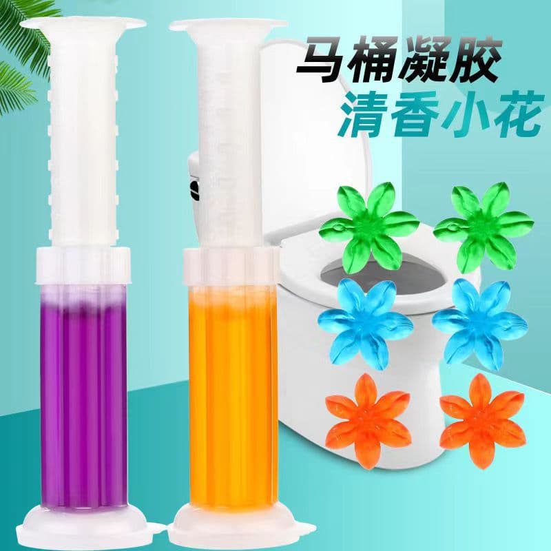 Solid Toilet Cleaner Gel Floral Scent Deodorizes Removes Odor Long-lasting Fragrance Bathroom Toilet Bowl Cleaner