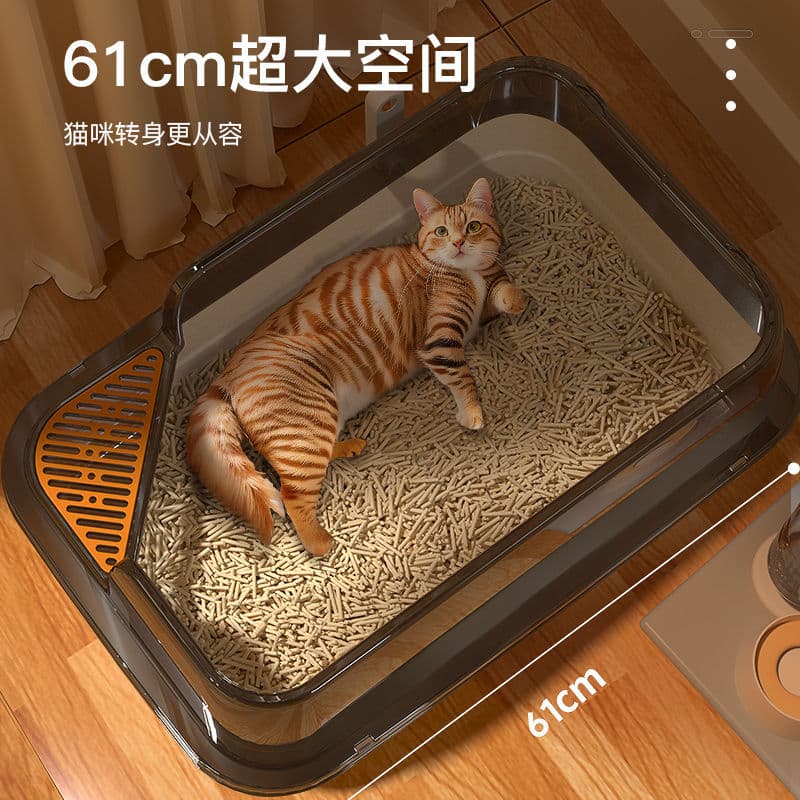 Extra Large Cat Litter Box, Semi-Enclosed Anti-Splash Cat Litter Box Supplies, Large and Extra Large Kitten Size