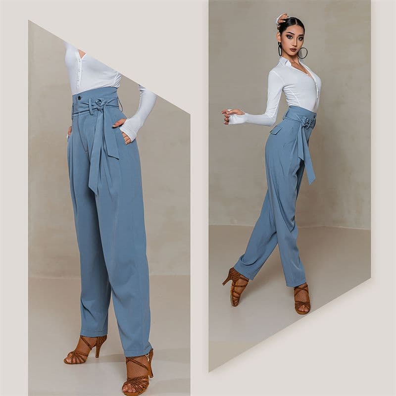 Professional Latin Dance Wear Practice Wear Pants Dance Pants 2024 New Women's Trousers New High Waist Pants