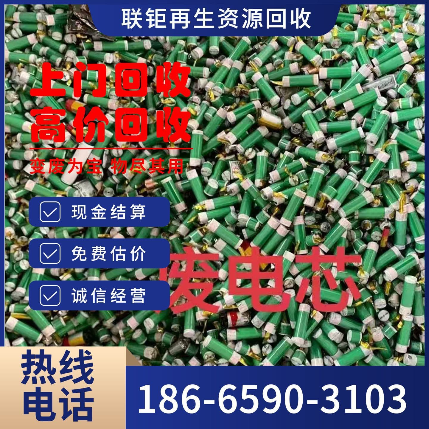 High-value Recycling Lithium Battery Waste Cells/Cores Factory Batch Processing Professional Hazardous Waste Recycling On-site Pickup