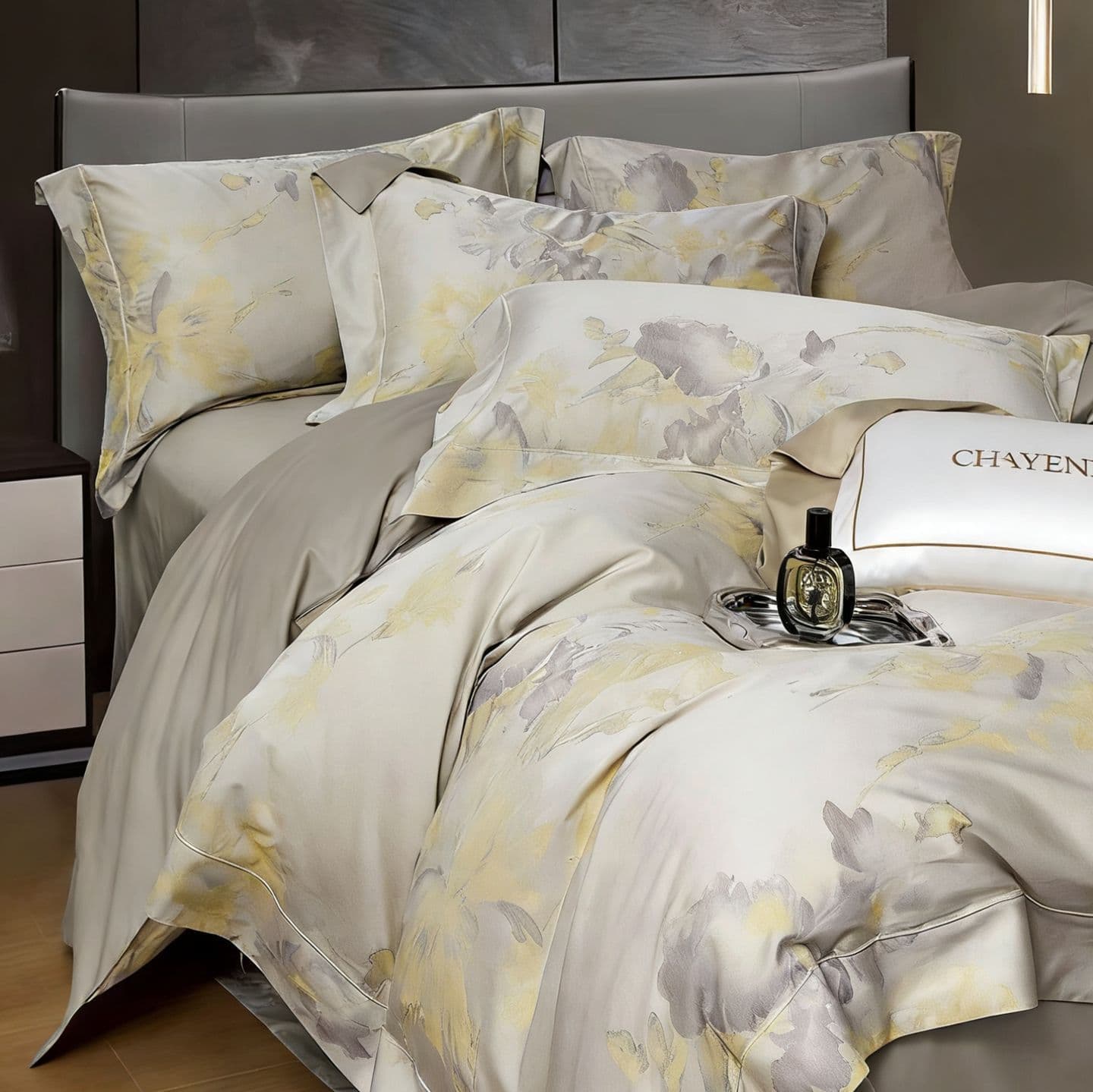 High-end high-count long-staple cotton yarn-dyed four-piece set, exquisite large jacquard, silky, high-end, light luxury, 100 pure cotton set