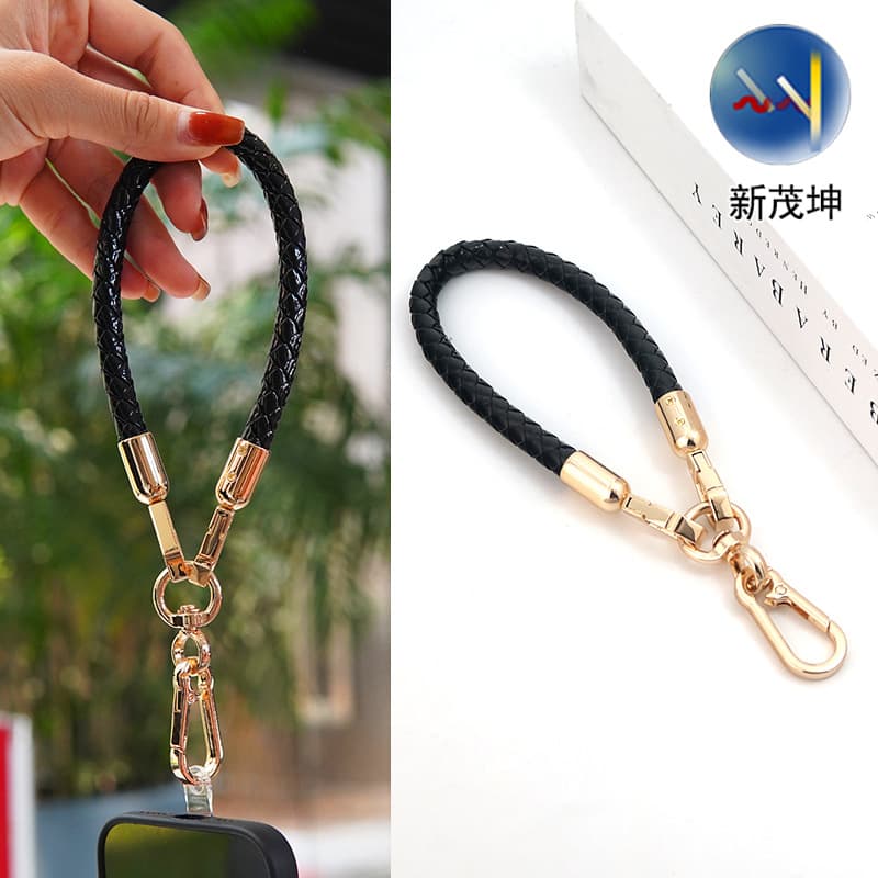 Cross-border mobile phone lanyard men's and women's braided rope accessories wrist mobile phone chain creative key rope buckle replacement metal hanging chain