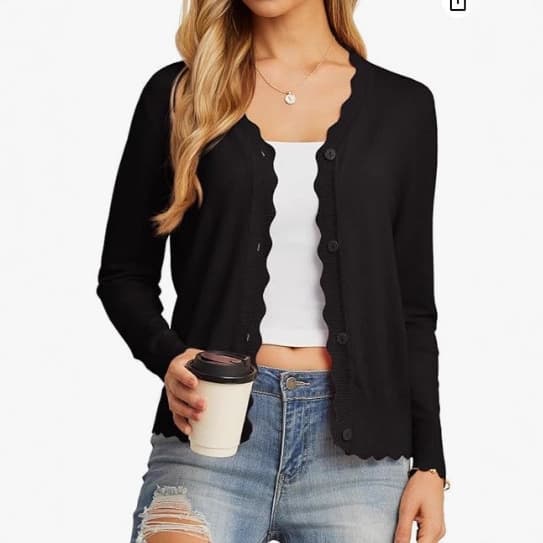 2025 European/American cross-border Amazon women's long sleeve V-neck button cardigan knit shawl sweater lace.