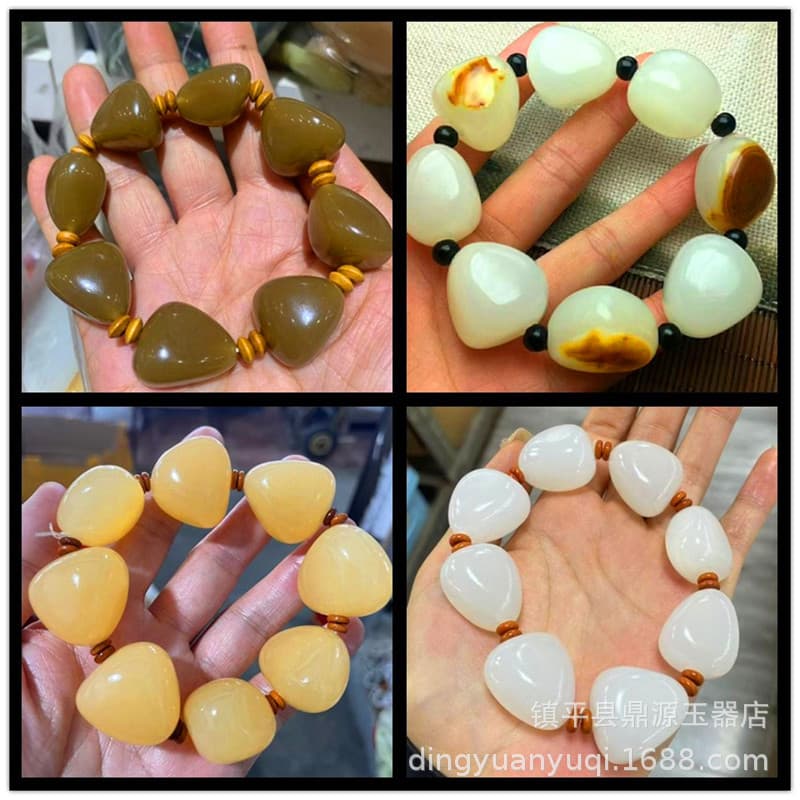 Natural Afghan Jade Freeform Bracelet for Men, Elegant and Luxurious Jade Jewelry