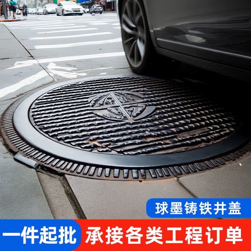 Hunan factory direct sales ductile iron manhole cover round rainwater sewage drainage 700 light round manhole cover A15 customized
