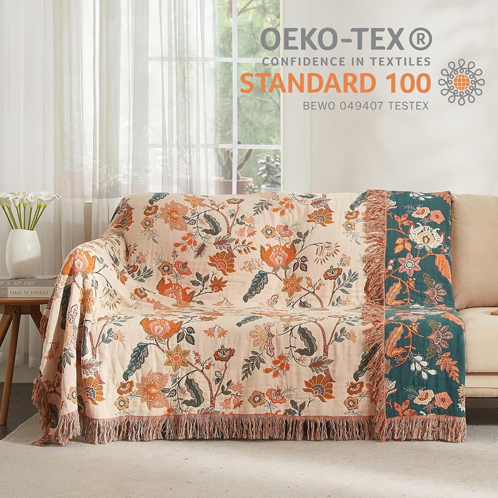 Pure cotton gauze blanket, sofa blanket, towel blanket, nap blanket, export Bohemian blanket.