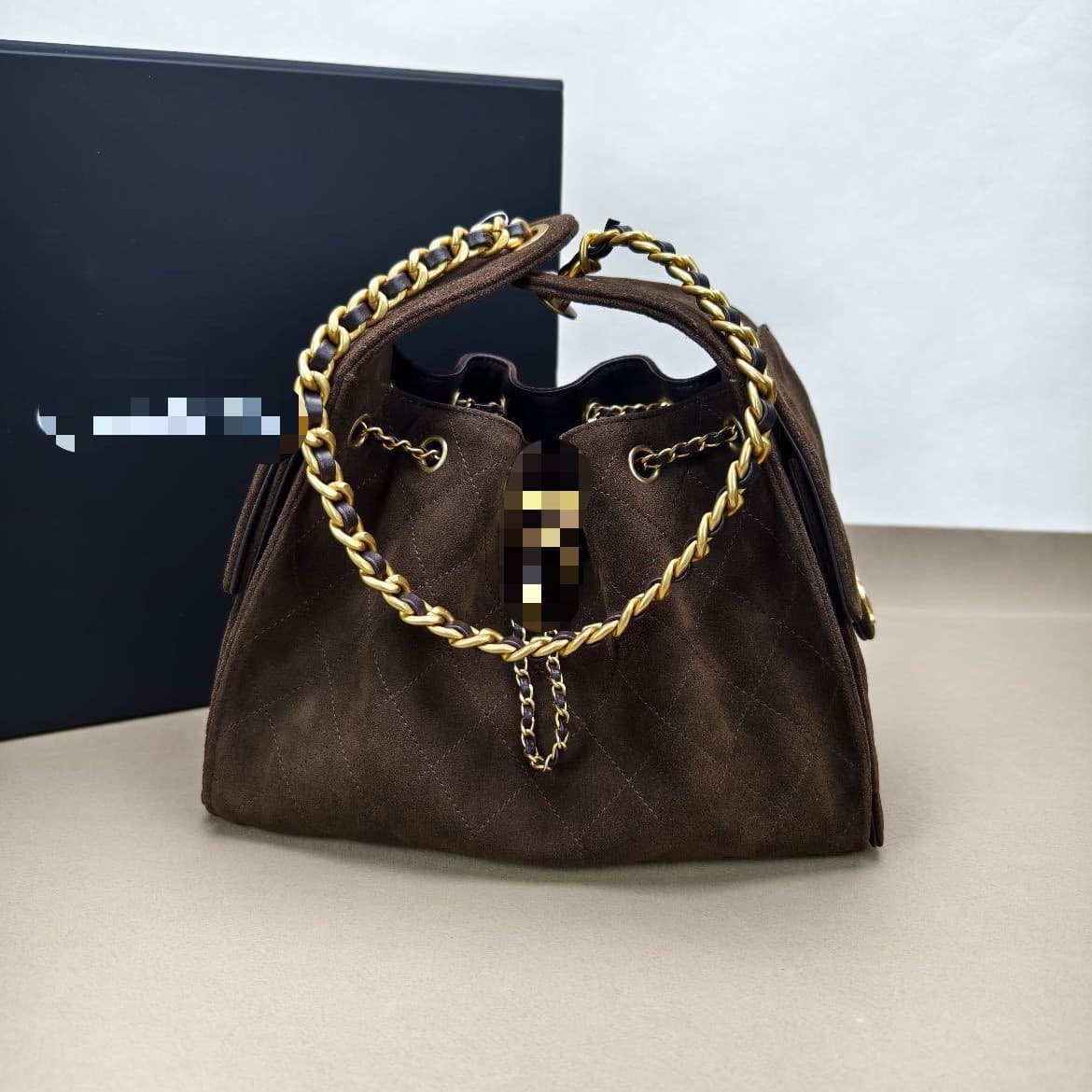2026 New Caviar 25c Hippie Hobo Underarm Bag Fashion 25bag Suede Shoulder Chain Crossbody Bag for Women