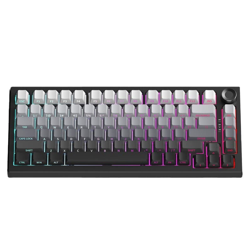 Cross-border Hot-Selling Factory Direct K81 Customizable Tri-Mode Side-Printed Mechanical Keyboard PBT Two-Tone Gradient Backlit Keyboard