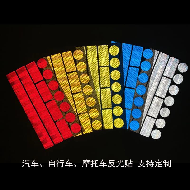 Car Bicycle Motorcycle Body Safety Stripe Decal Night Warning Reflective Sticker for Cross-border