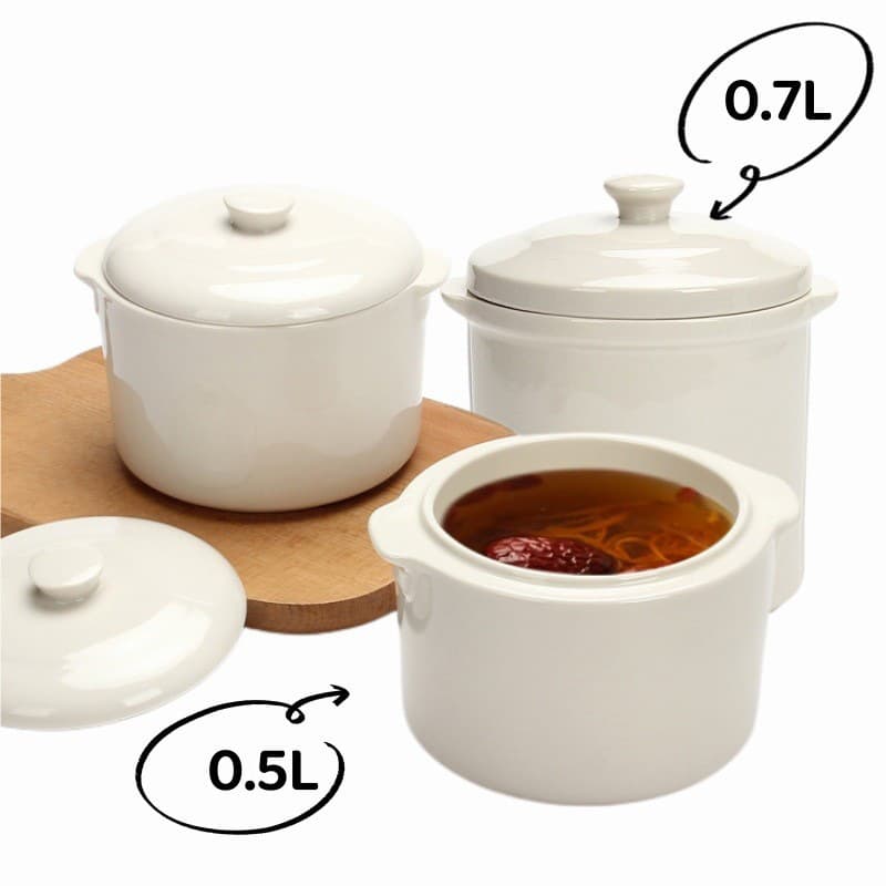 Buddha Jumps Over the Wall Steaming Pot for One, Ceramic Steaming Soup Bowl, Bird's Nest Double-Boiling with Lid, Electric Steamer Inner Pot