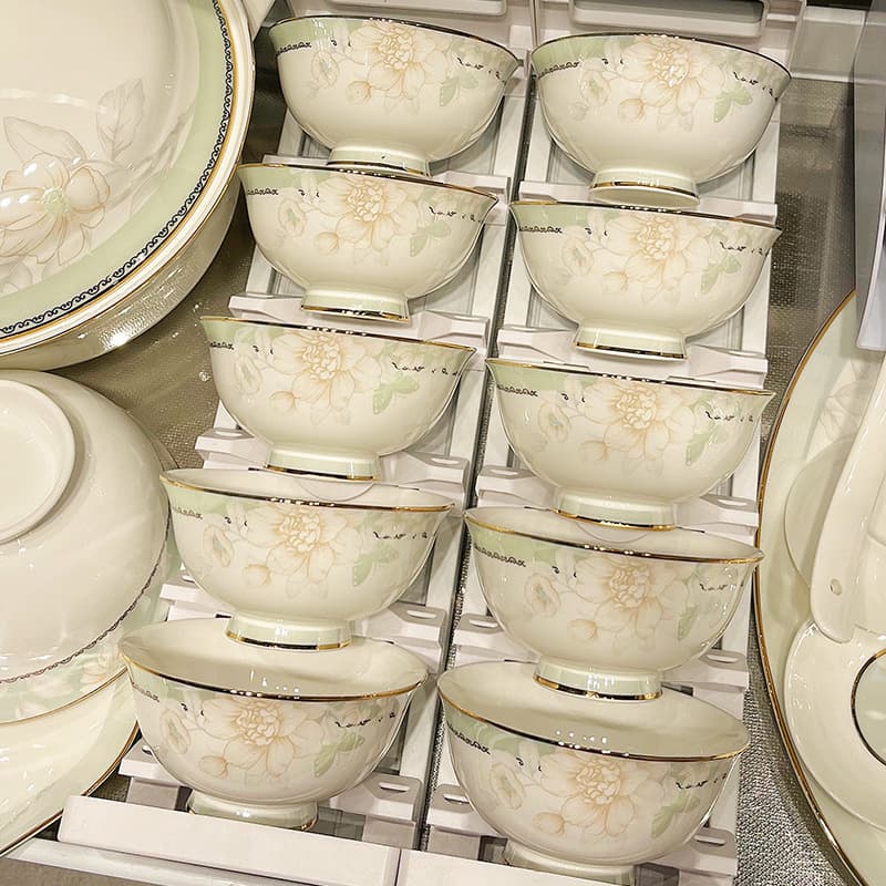 Chinese Single Bowl and Plate Set – Premium Tableware for Home, Wedding, and Housewarming Gifts