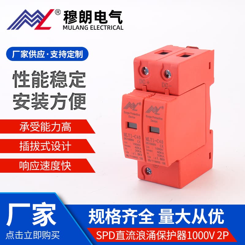 SPD DC Surge Protective Device 1000V 2P, Surge Protector, Surge Protection Lightning Arrester