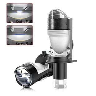 Motorcycle Spotlight H4 Bi-Lens LED Headlight High/Low Beam Integrated Plug-and-Play Projector Light with Demon Eye Modification Light