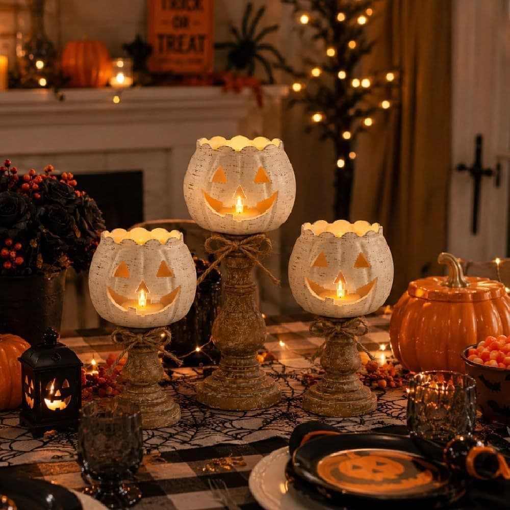 Cross-border Hot New Product Pumpkin Candle Holder Halloween Pumpkin Candle Holder