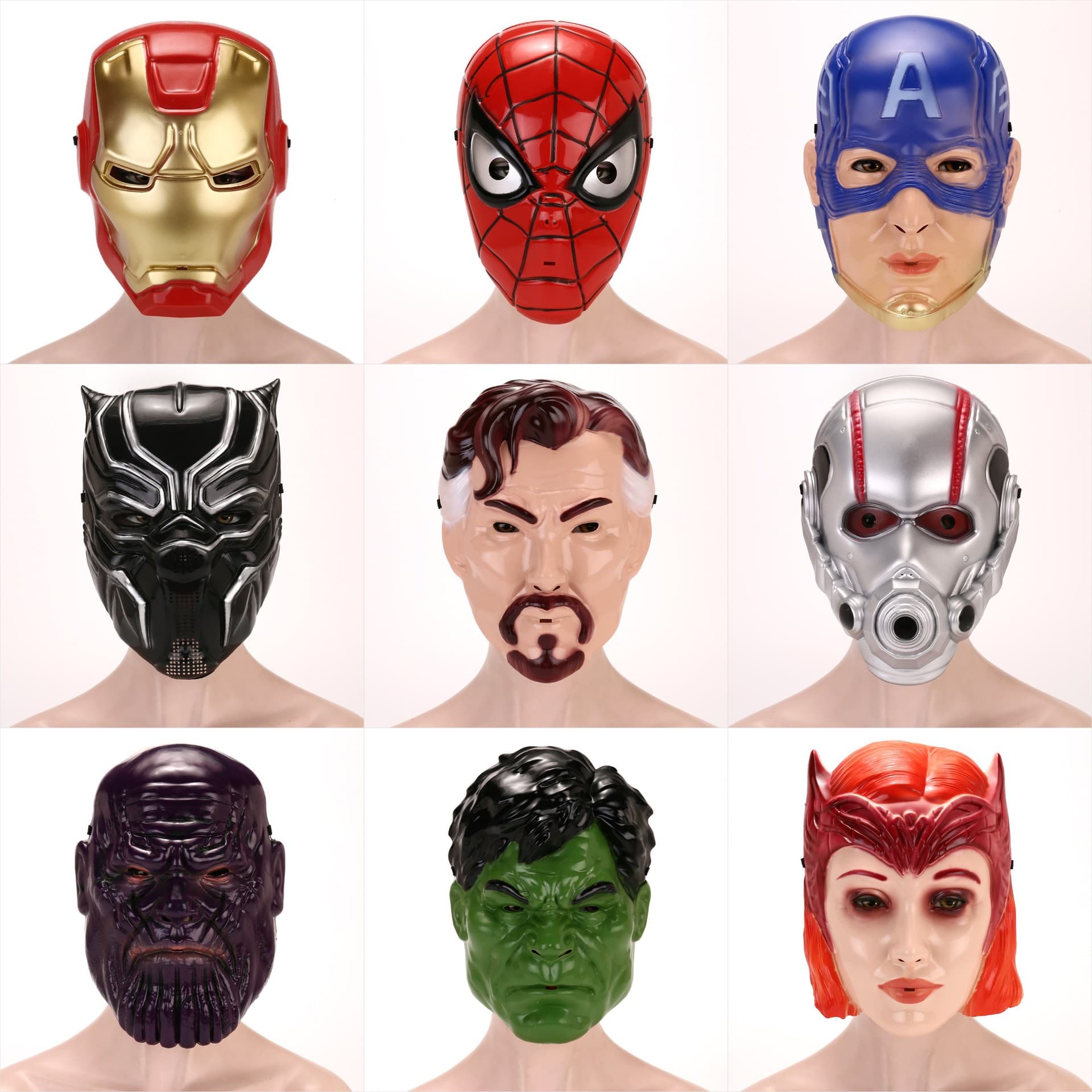 Marvel Avengers Mask Captain America Iron Man Spider-Man Hulk Thanos Cosplay Prop Mask