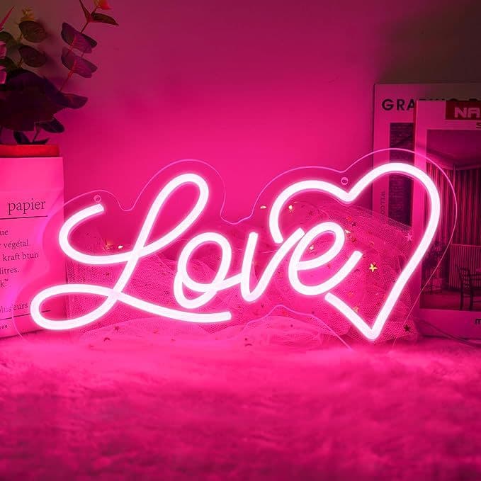 Cross-Border Exclusive Love Letter-Shaped Luminous Lamp Birthday Confession Proposal Neon Light Holiday Wedding Venue Decoration
