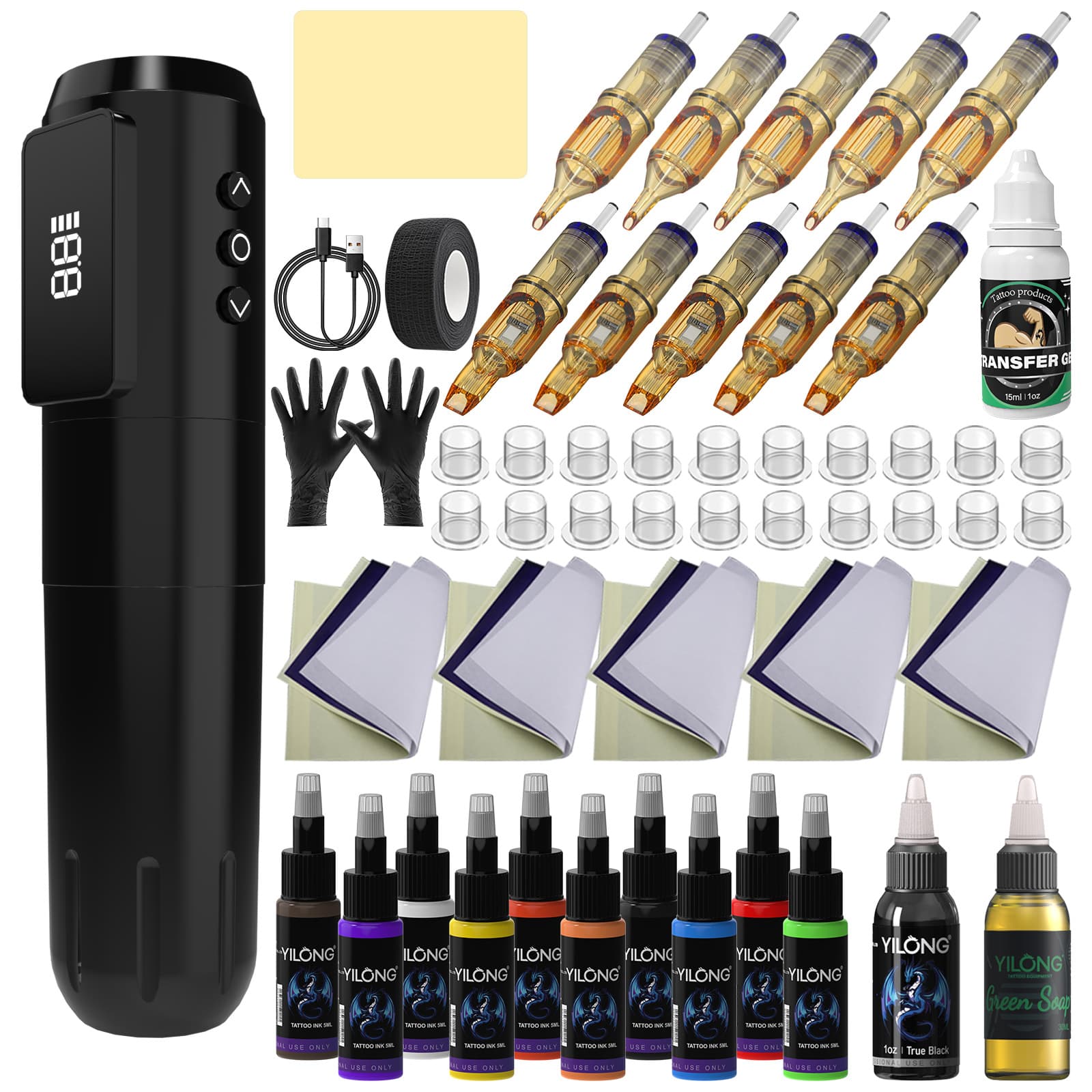 Liqi Rechargeable Tattoo Machine Wireless Motor Pen Tattoo and Microblading All-in-One Set Beauty Tool Cross-Border Wholesale