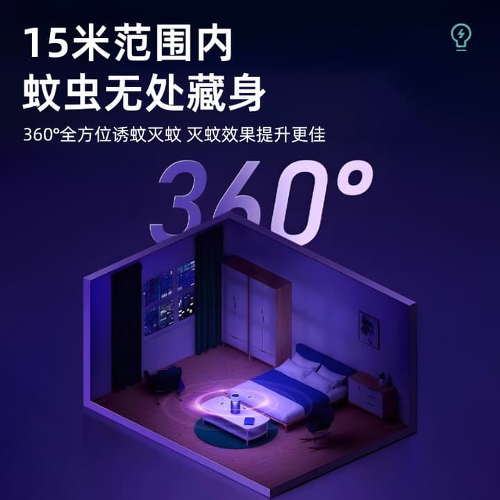 Indoor Baby and Pregnancy-Safe Physical Electric Shock Mosquito Killer Lamp, Compatible with Xiaomi, Automatic Mosquito Eliminator for Bedroom Home Use