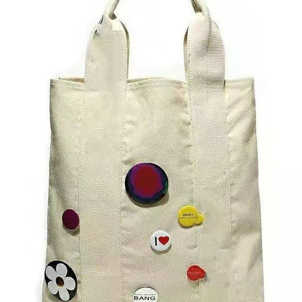 Japanese and Korean Magazine Supplement Fashion Artistic Minimalist Shoulder Bag Perfume Luxury Badge Cute Thick Canvas Large Bag