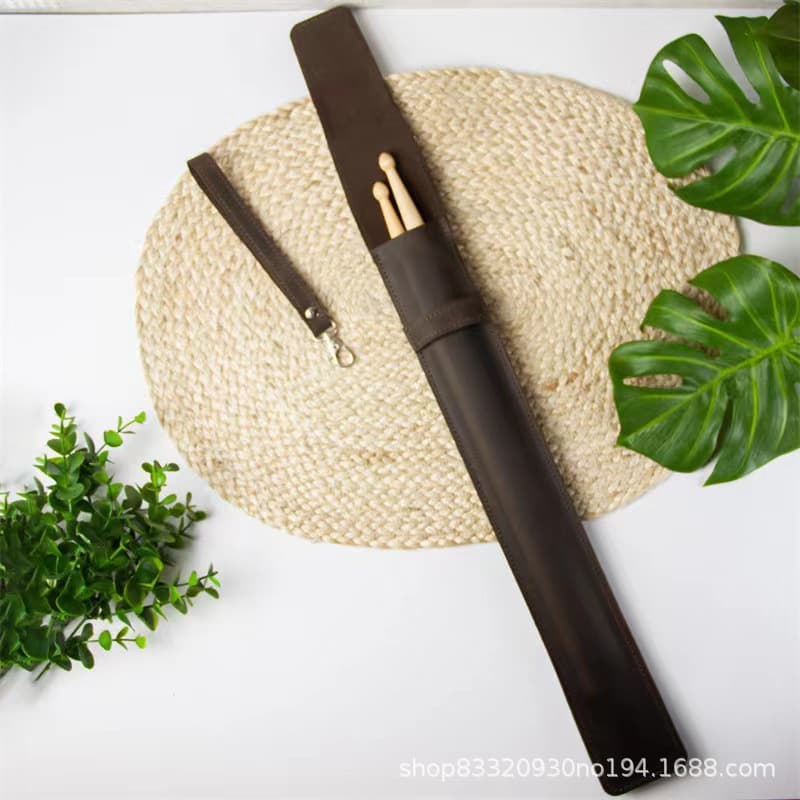 Cross-border Amazon Etsy vintage drumsticks leather storage bag simple portable percussion instrument drumstick set