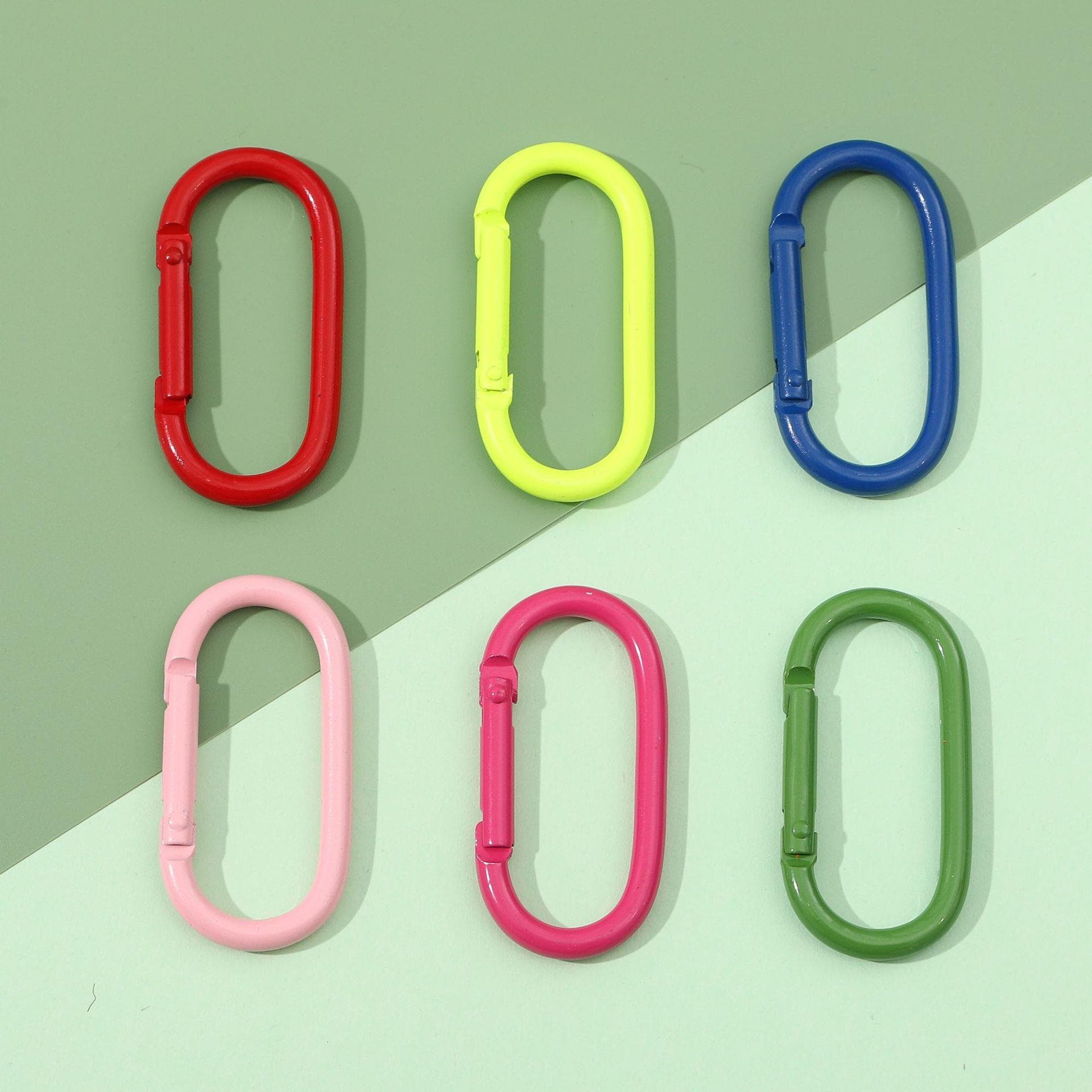 25x50mm round runway painted color carabiner DIY jewelry accessories spring buckle mountaineering buckle key chain
