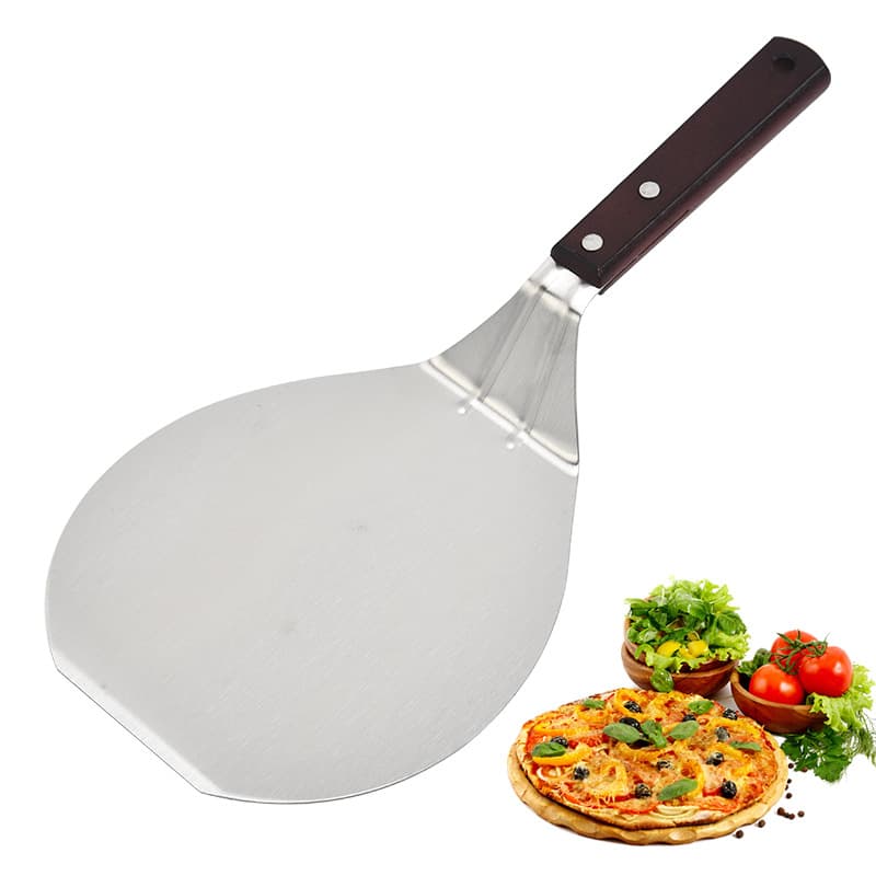 430 stainless steel pizza shovel large curved pizza steak pancake barbecue plate cake mobile shovel in stock