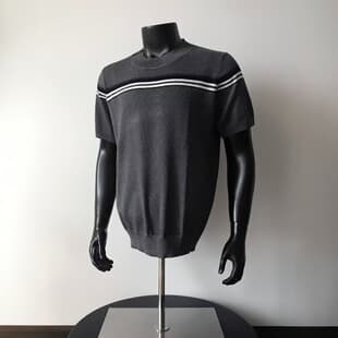 Knitwear for Men Contrast Color Round Neck 2026 Casual New Summer Striped Short Sleeve Shirt Men Pullover